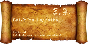 Balázs Hajnalka névjegykártya