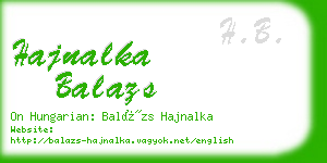 hajnalka balazs business card
